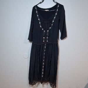 Louise‎ Misha Elegant Black Embroidered Dress